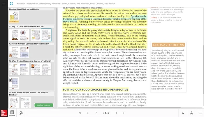 Para salir del área de práctica, haz clic en el icono de lectura (esquina inferior izquierda) para volver a Smartbook, o usa el menú y selecciona 'Salir de Smartbook' para regresar a la página del curso.
