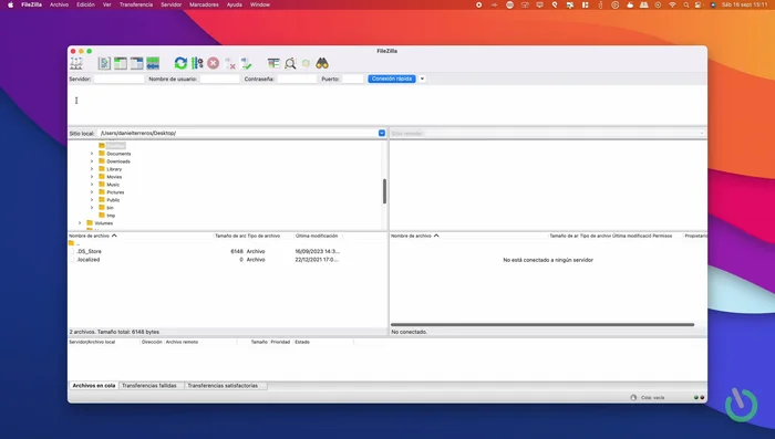 Conectarse a la Raspberry Pi con FileZilla vía SSH para descargar los archivos de configuración de los clientes VPN.