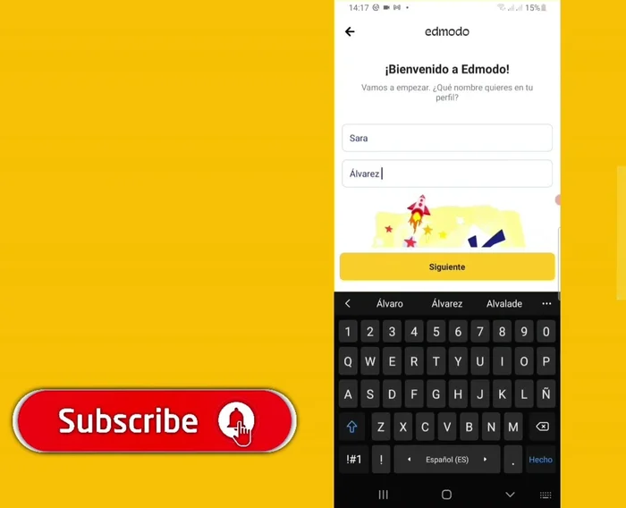 Completar información personal (opcional: correo electrónico de padres/tutores).