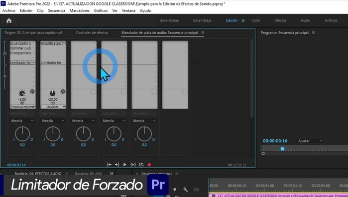 Utilizar un limitador de forzado para evitar que los efectos de sonido sobrepasen un volumen determinado (ej: -15dB).