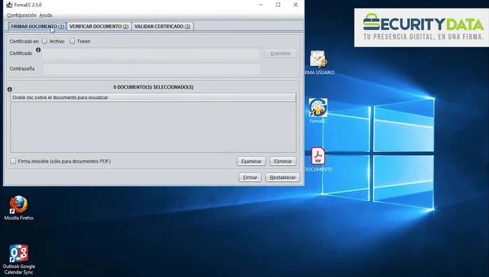 Seleccionar 'Token' o 'Archivo' según el tipo de certificado que tengas. Conectar el token si es necesario.