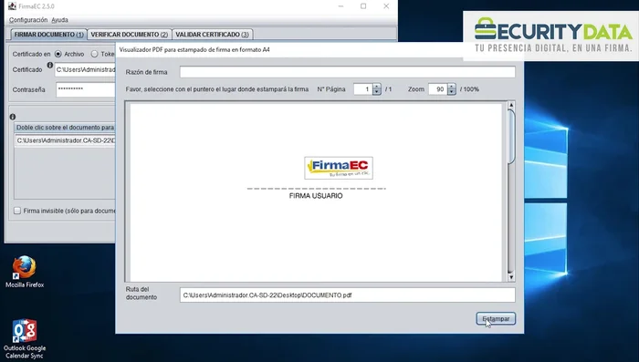 Hacer clic en 'Estampar'.