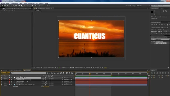 Crear una capa de ajuste debajo de la última capa de texto y aplicar un efecto "Tritono".