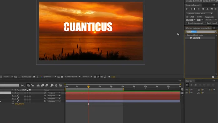 Aplicar el efecto "CC Radial Fast Blur" solo a la segunda capa de texto.