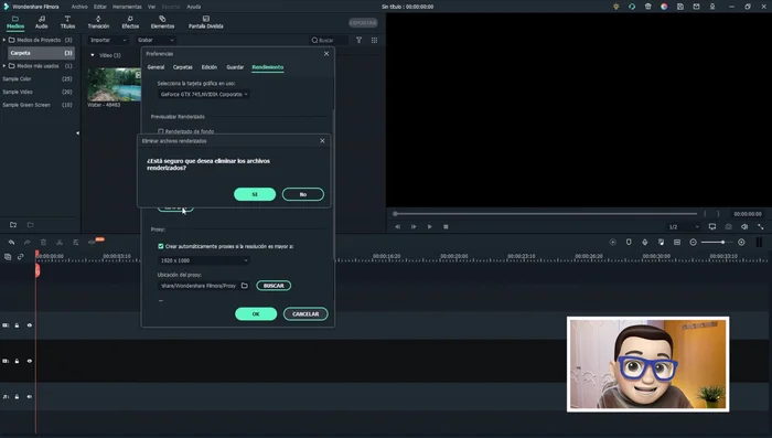 Confirmar la eliminación de los archivos temporales.