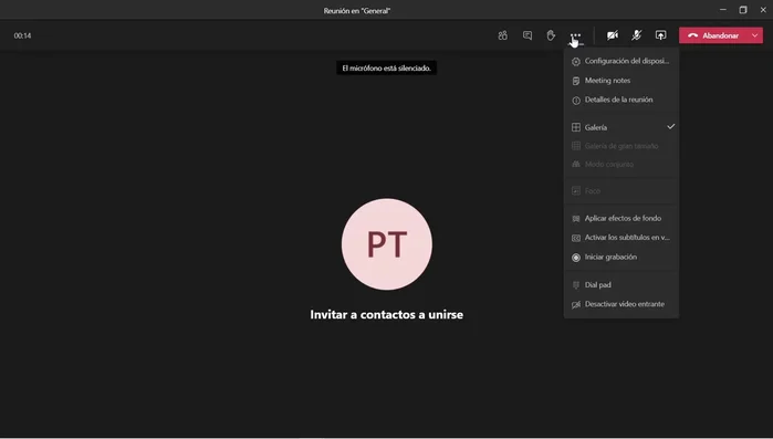 Cuando la grabación esté en marcha, se mostrará un indicador en rojo, avisando a todos los participantes.