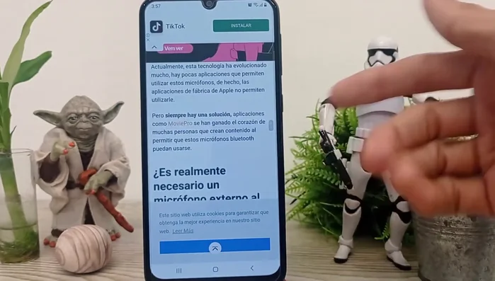 Selecciona el micrófono como fuente de audio.