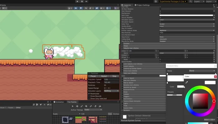Ajustar la cantidad de partículas a emitir en la sección 'Emission'.