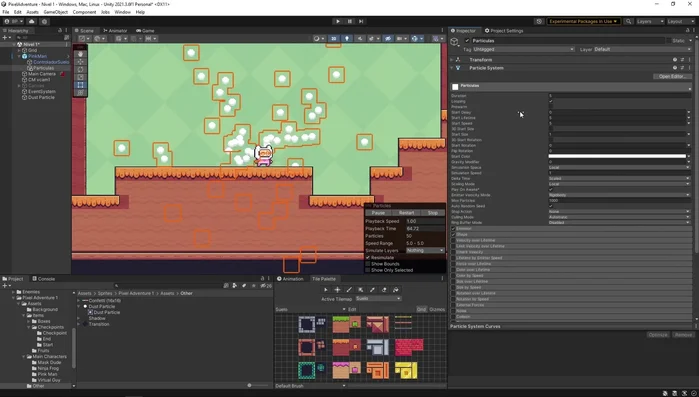 Ajustar la cantidad de partículas a emitir en la sección 'Emission'.