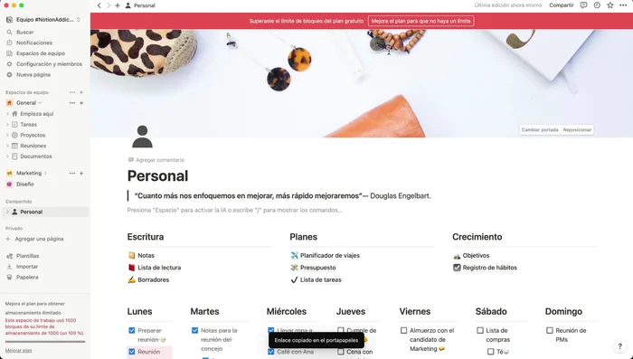 Copia el enlace generado.