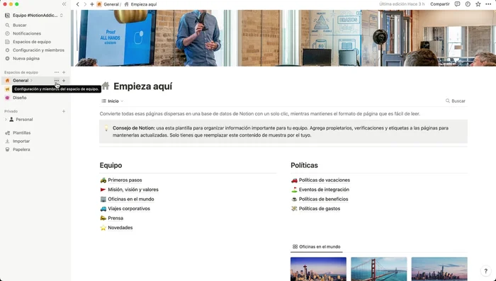 Configura los permisos de acceso de los miembros en la configuración del espacio de equipo.