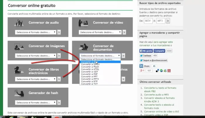 Buscar la opción 'Convertir a Doc'.
