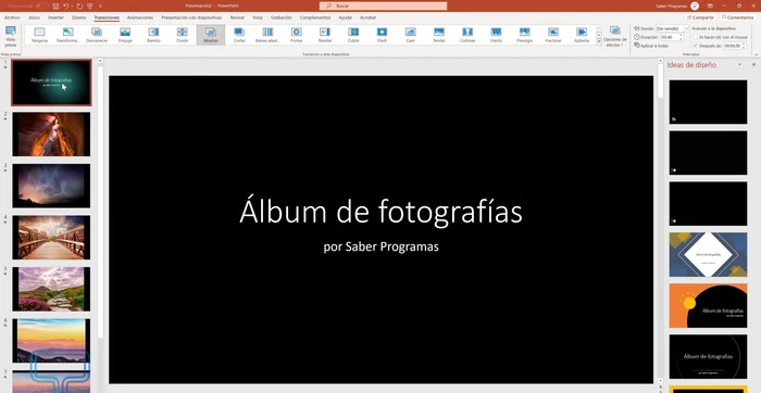 Colocarse en la primera diapositiva.