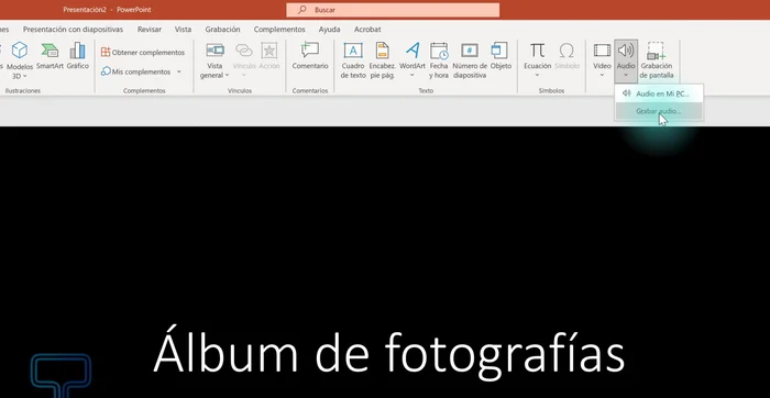 Seleccionar el audio desde el ordenador.