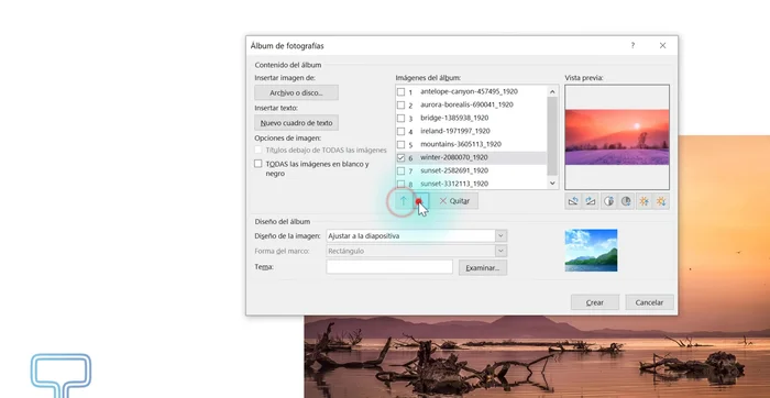 Insertar las imágenes. PowerPoint creará una diapositiva por cada imagen.