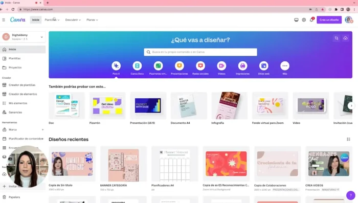 Acceder a Canva y seleccionar la opción 'Canva Docs'.