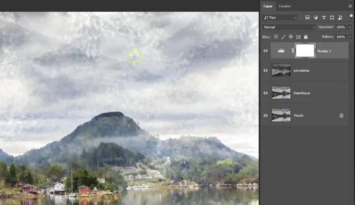 Añadir una capa de ajuste de niveles para aumentar la intensidad de los colores o mantenerlos pastel.