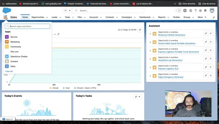 Hacer clic en 'Resumen' y seleccionar 'Oportunidades'.