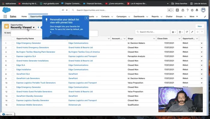 Hacer clic en 'Resumen' y seleccionar 'Oportunidades'.
