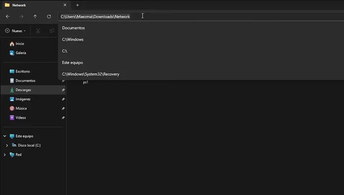 Copiar la ruta de la carpeta del script y navegar a ella en la consola (114.6 segundos)