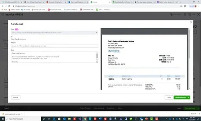 Revisa la factura y envíala al cliente por correo electrónico.