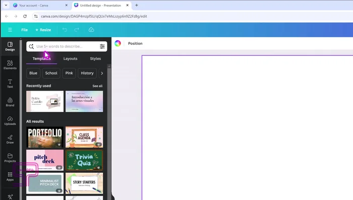 Pulsa Enter y espera a que se generen las opciones de presentación.
