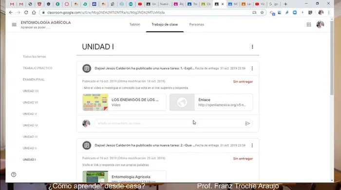 Utiliza comentarios privados para comunicarte directamente con el profesor.