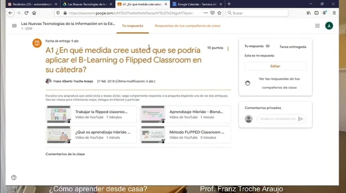 Observa las respuestas de tus compañeros tras enviar tu tarea.