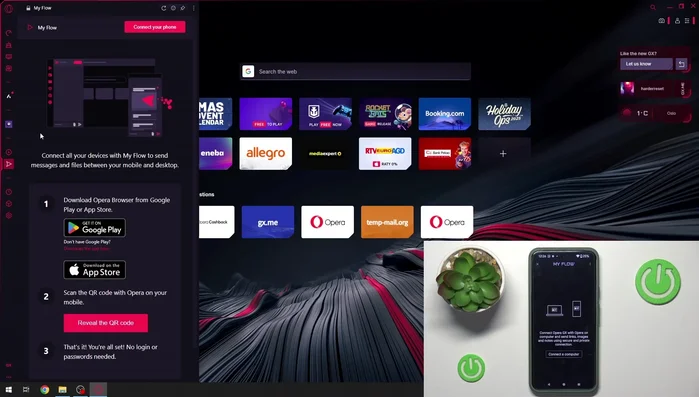 En el teléfono, escanear el código QR que aparece en la PC.