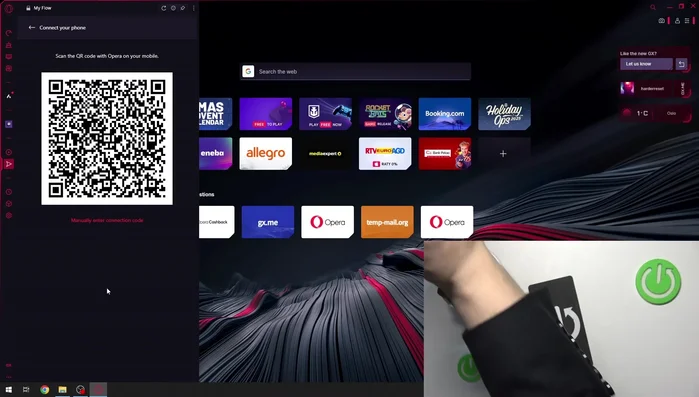 En el teléfono, escanear el código QR que aparece en la PC.
