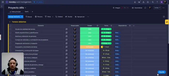 Comprender el concepto de dependencia: Se trata de la relación entre dos elementos de monday.com con fechas asignadas, asegurando que una tarea solo comienza tras completarse la anterior.