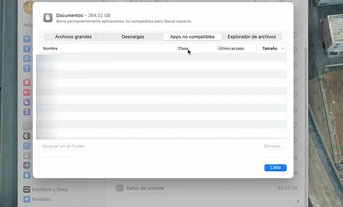 Desinstalar aplicaciones no compatibles: