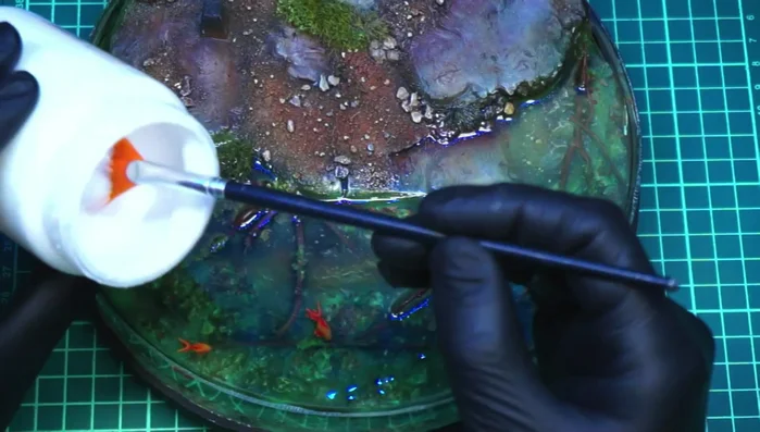 Dejar secar el water texture y pegar los detalles finales.