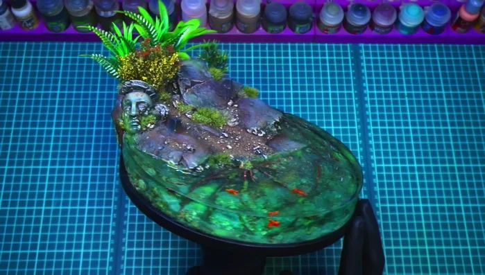 Dejar secar el water texture y pegar los detalles finales.