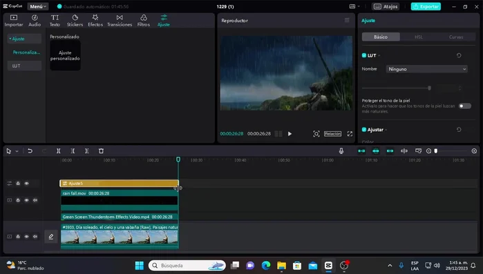 Añadir una capa de ajuste para modificar los valores de enfoque, brillo, sombra, iluminación, contraste y exposición, afinando el efecto final.