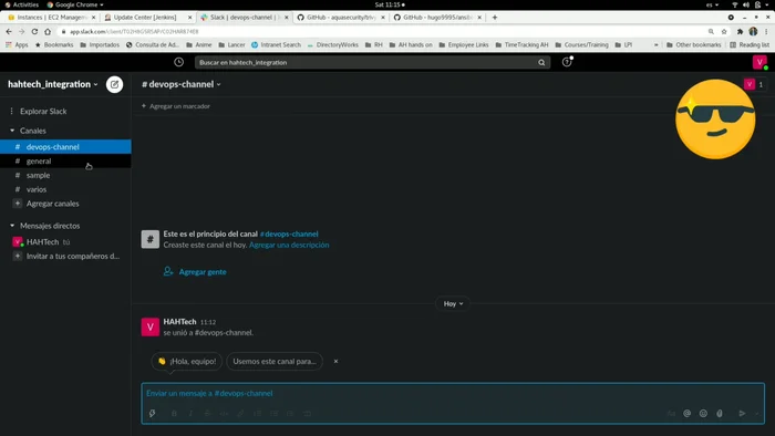 Crear una cuenta y un canal en Slack para las notificaciones (ej: #the-box-channel).