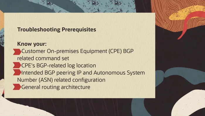 Familiarícese con su comando CP relacionado con BGP, la ubicación del registro CP, la IP de intercambio BGP prevista, la configuración del número de sistema autónomo y su arquitectura de enrutamiento general.