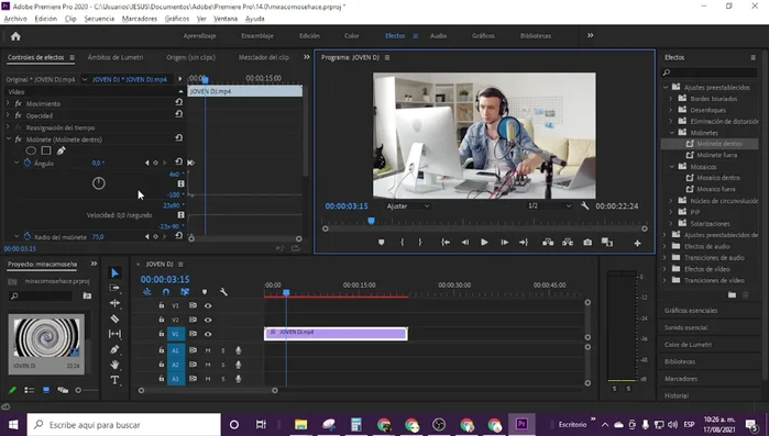 Guarda el ajuste preestablecido. Ahora aparecerá en la sección de 'Ajustes preestablecidos' en el panel de efectos.