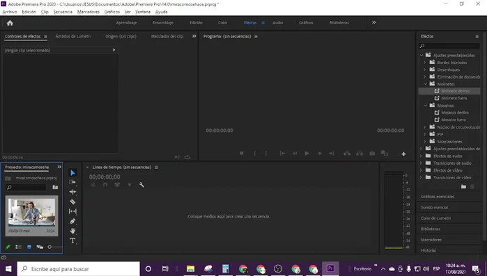 Aplica el efecto al clip. Observa el resultado.