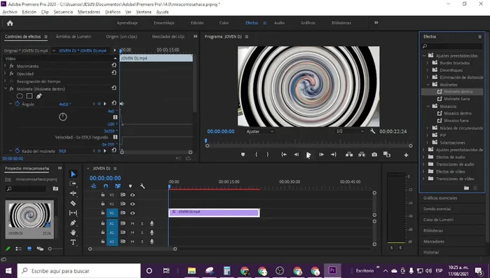 Aplica el efecto al clip. Observa el resultado.