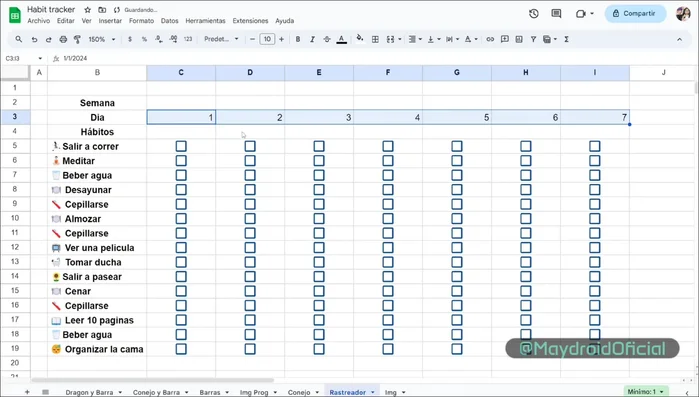 Formatear las fechas para mostrar solo el día de la semana.