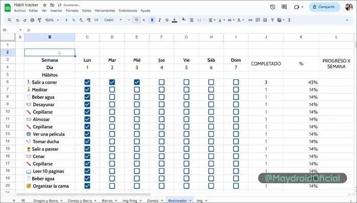 Insertar fórmula para mostrar el mes y el año.