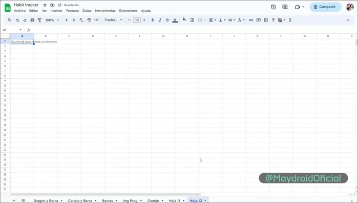Ingresar el título 'Hábitos o actividades' y listar las actividades.