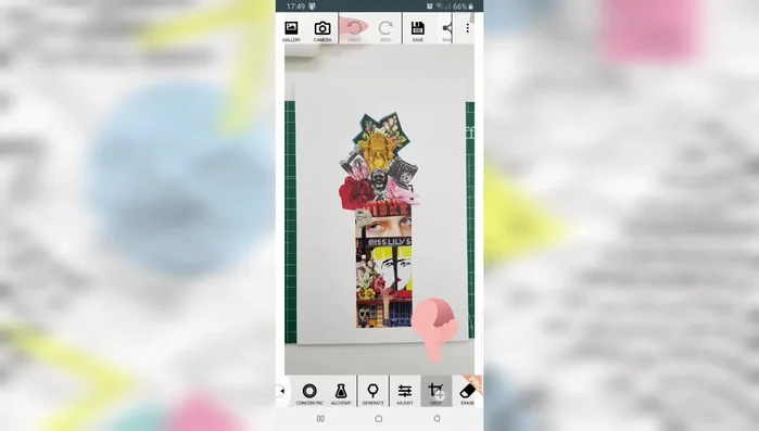 Usar la herramienta 'Cortar' para eliminar el exceso alrededor del collage.