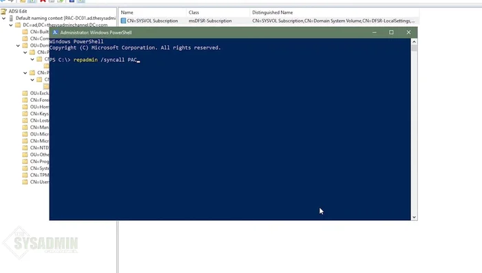 Forzar replicación desde el maestro: Usar PowerShell (como administrador) para ejecutar el comando `repadmin /syncall <nombre_del_controlador_de_dominio_maestro> /A /P /E /D` para forzar la replicación desde el controlador de dominio maestro a todos los demás.