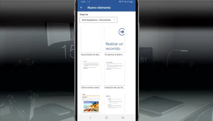 Elige una plantilla. En este ejemplo se usa un documento en blanco.