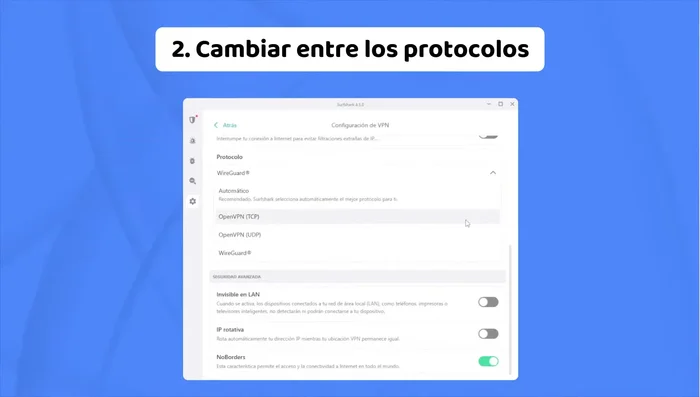 Cierra otras VPN: Asegúrate de que no tengas más de una VPN activa al mismo tiempo.