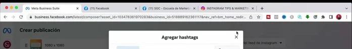 Añadir hashtags y emojis.