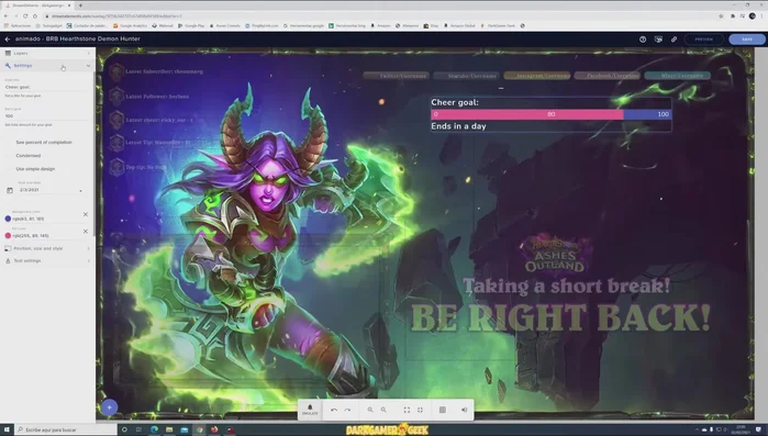 Para resetear la barra, borrar la barra existente no resetea los datos.