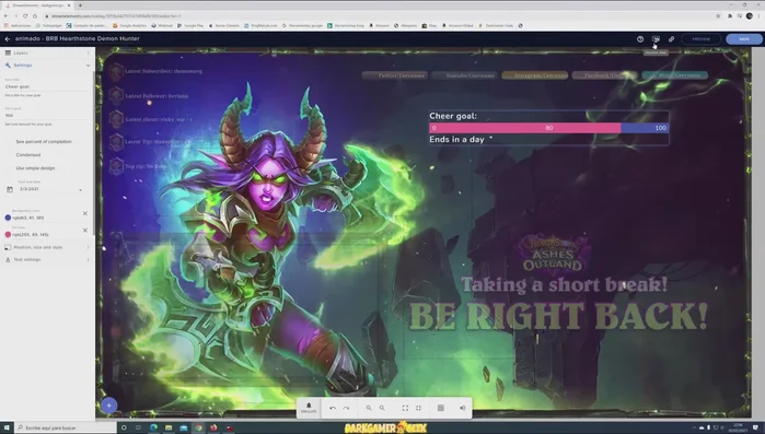 Ir a la sección 'Datos de sesión' (icono de monitor) en la parte superior de la configuración del overlay.